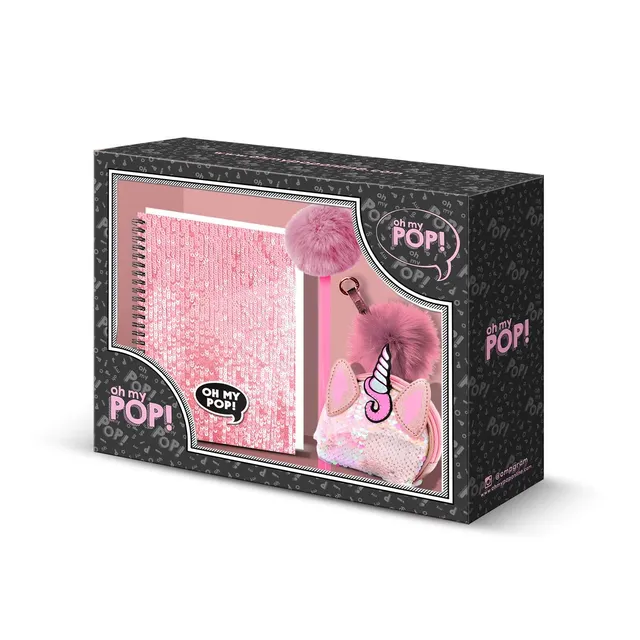 oh-my-pop-wow-nicorn-coffret-papeterie-trousse-carnet-stylo image 1