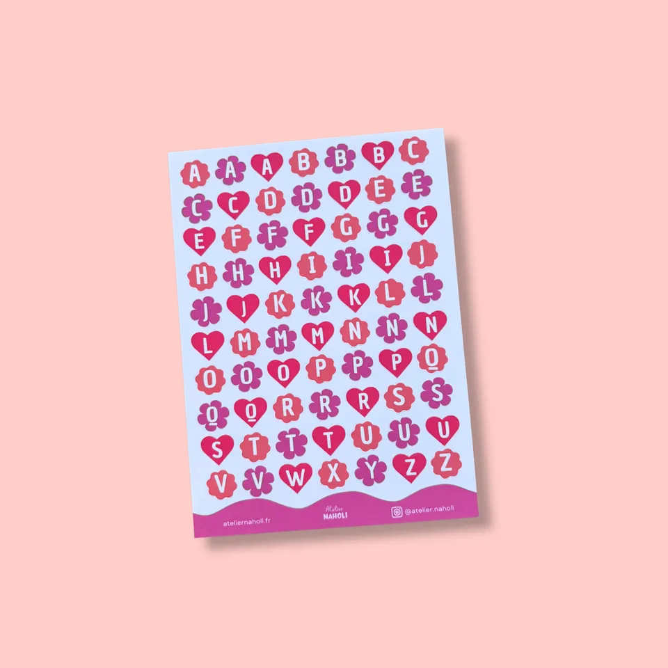 atelier-naholi-planche-stickers-alphabet-rouge-a6-mat image 1