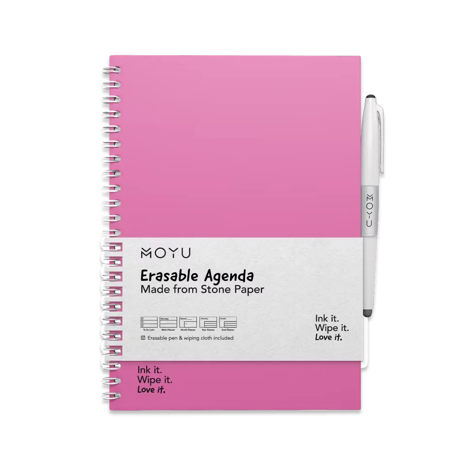 moyu-agendas-planners-a5-agenda-effa-able-rose-r-utilisable image 1