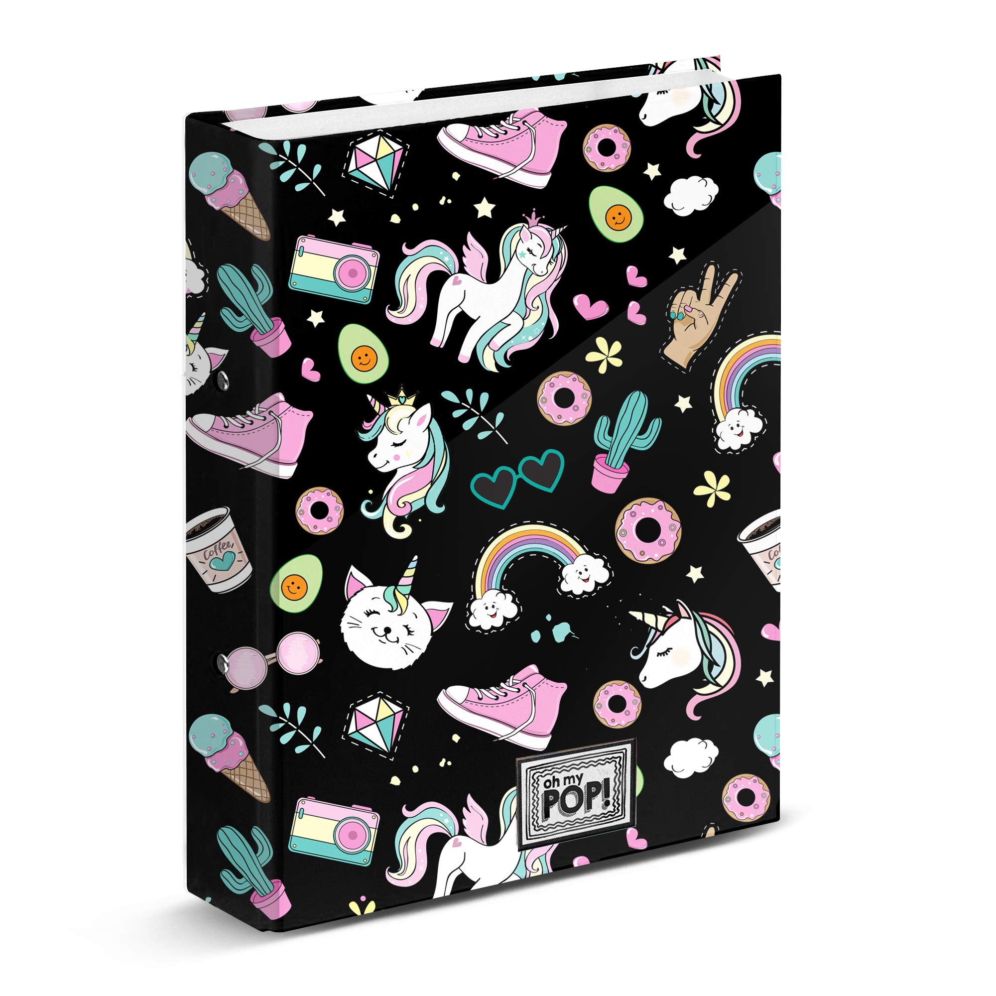 oh-my-pop-illusion-classeur-4-anneaux-a4-noir image 1