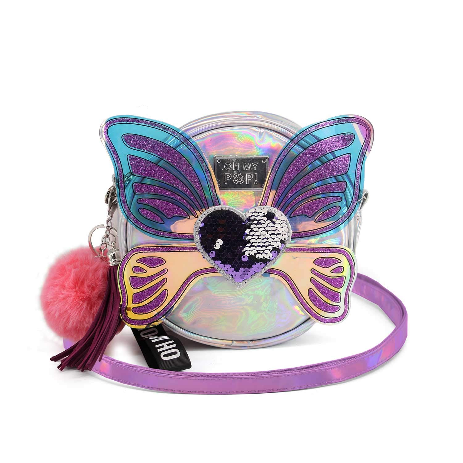 oh-my-pop-ailes-sac-bandouli-re-rond-argent-cha-ne-110-cm image 2