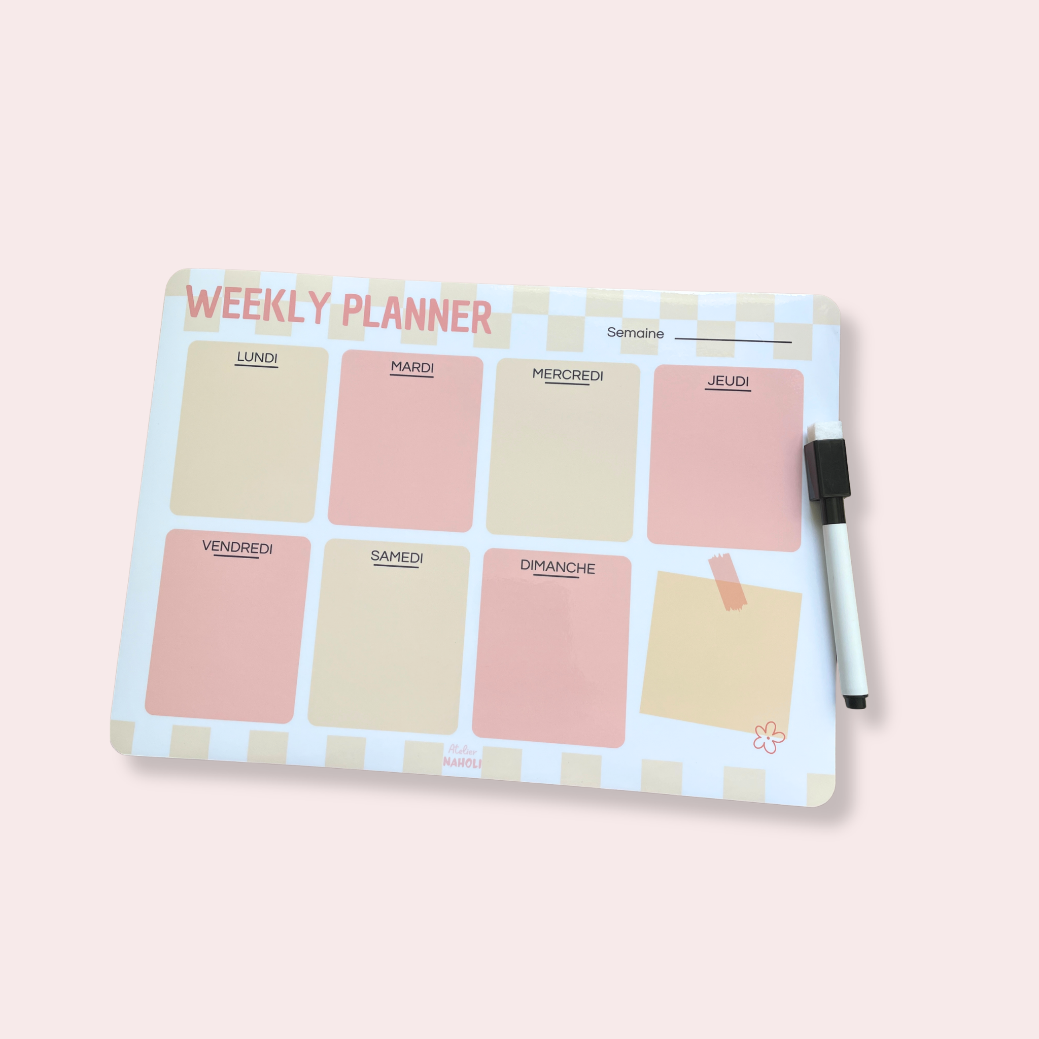 atelier-naholi-weekly-planner-magn-tique-a4-carreaux-feutre image 1