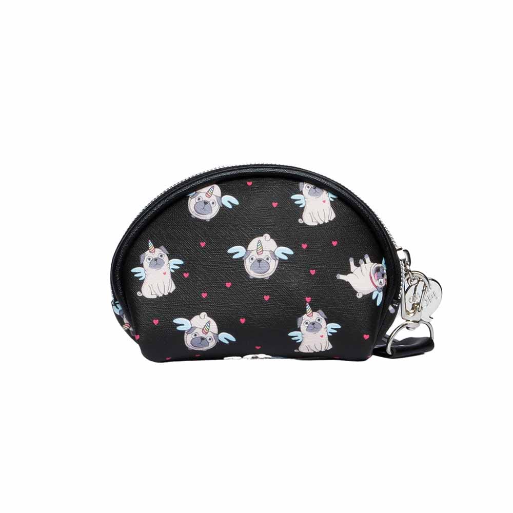 oh-my-pop-pug-porte-monnaie-ovale-noir-zipp image 3