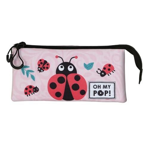 oh-my-pop-ladybug-trousse-triple-rose-23-cm image 5