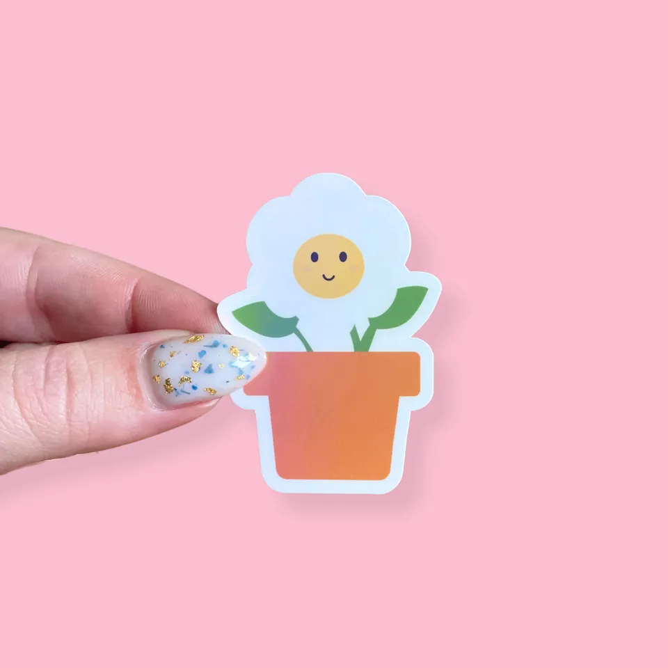 atelier-naholi-stickers-l-unit-pot-fleur-marguerite-sticker-holographique image 1