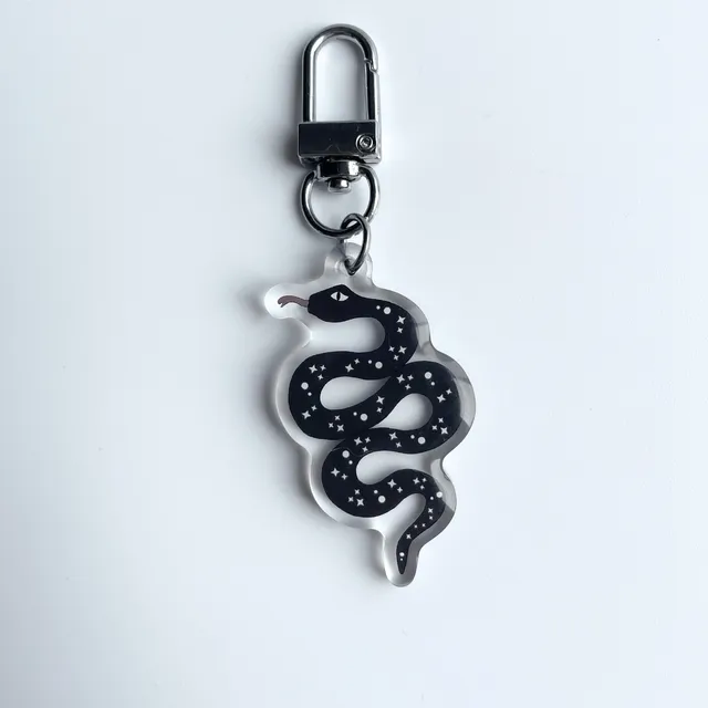 atelier-naholi-porte-cl-serpent-noir-porte-cl-s-acrylique-4-5-cm image 1