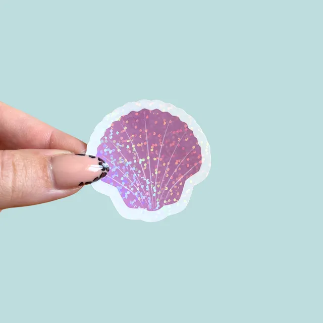 atelier-naholi-stickers-l-unit-coquillage-violet-sticker-holographique image 1