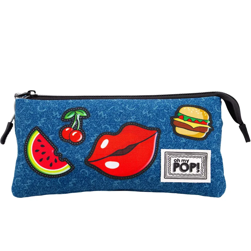 oh-my-pop-patches-hs-trousse-triple-bleu-fonc-23-cm image 1