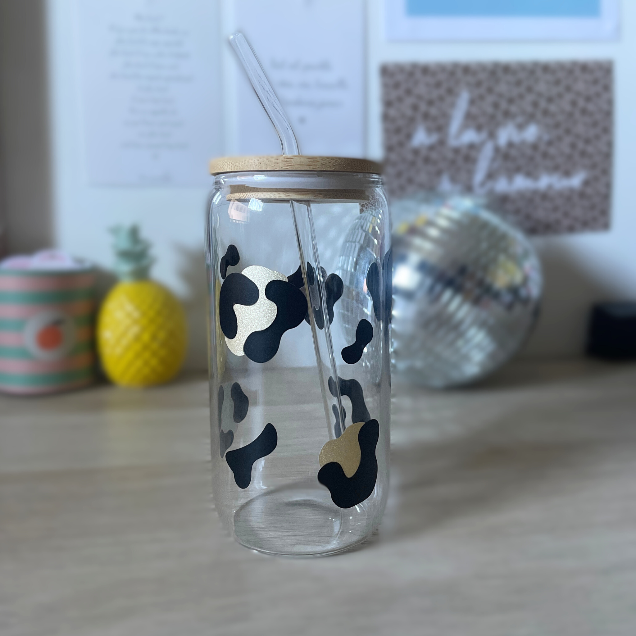 atelier-naholi-verre-paille-l-opard-dor-500-ml-avec-paille image 2