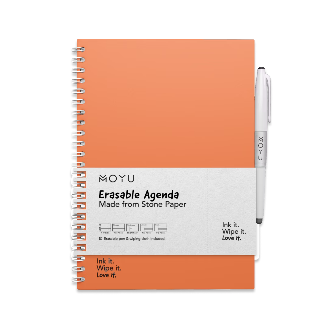 moyu-agendas-planners-a5-agenda-effa-able-sunset-orange-r-utilisable image 1
