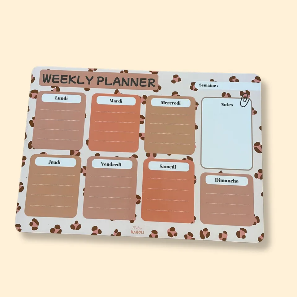 atelier-naholi-planner-note-magn-tique-l-opard-weekly-planner-a4 image 1