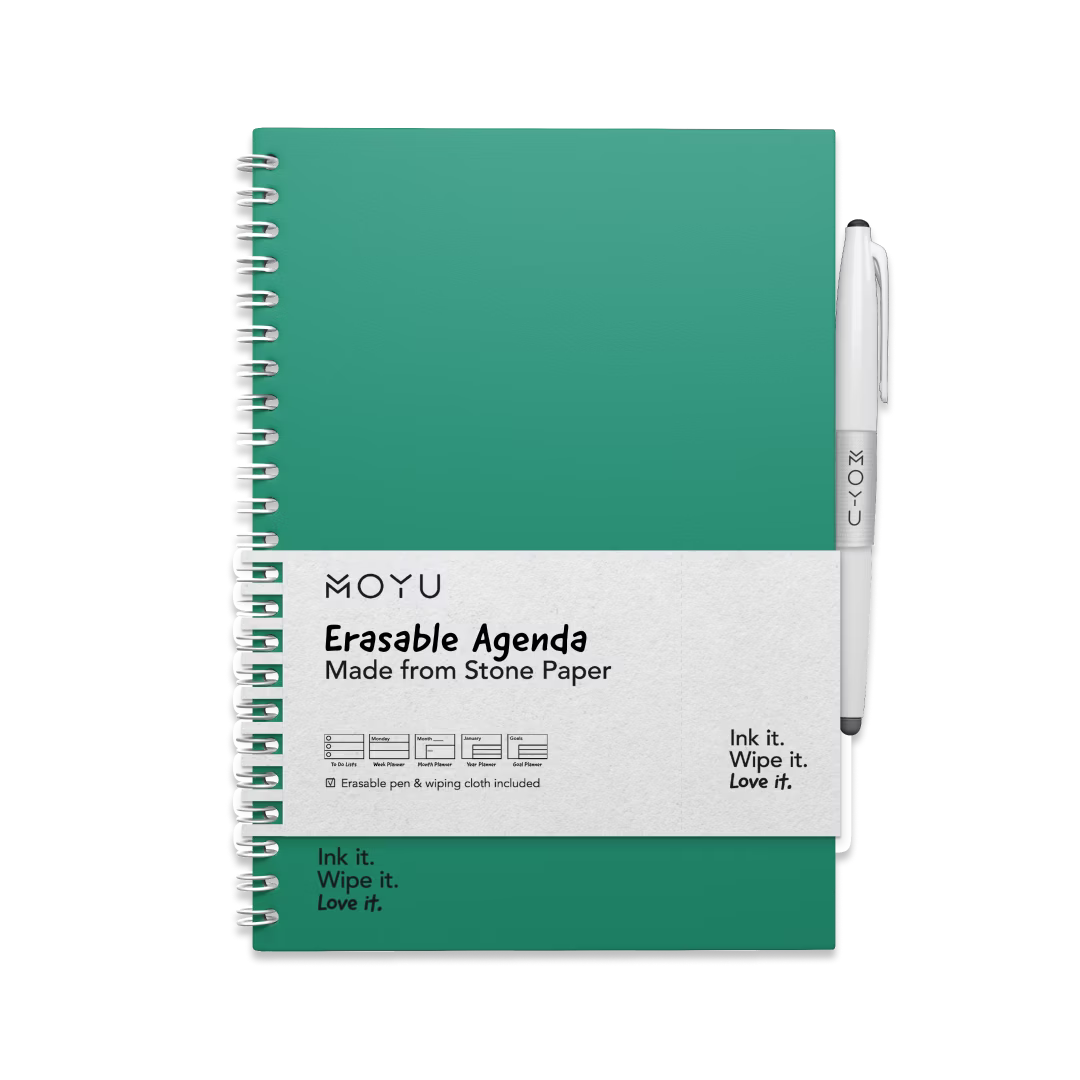 moyu-agendas-planners-agenda-effa-able-a5-vert-for-t-r-utilisable image 1