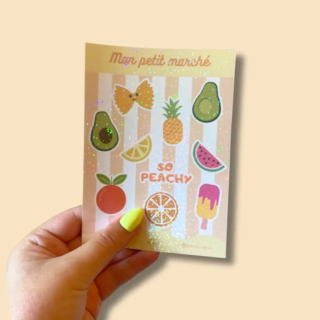 atelier-naholi-planche-stickers-mon-petit-march-a6-paillettes image 1