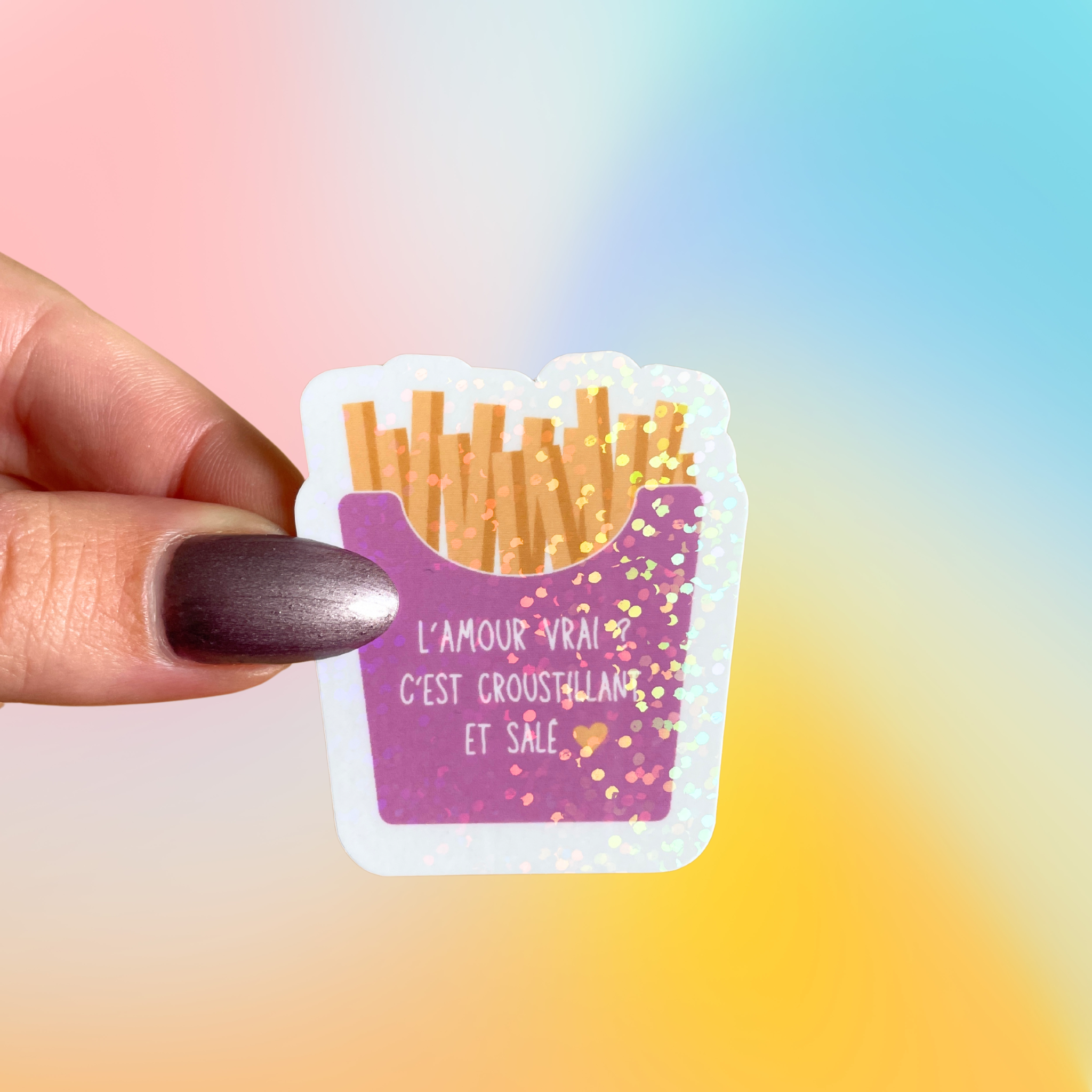 atelier-naholi-sticker-paquet-de-frites-holographique image 1