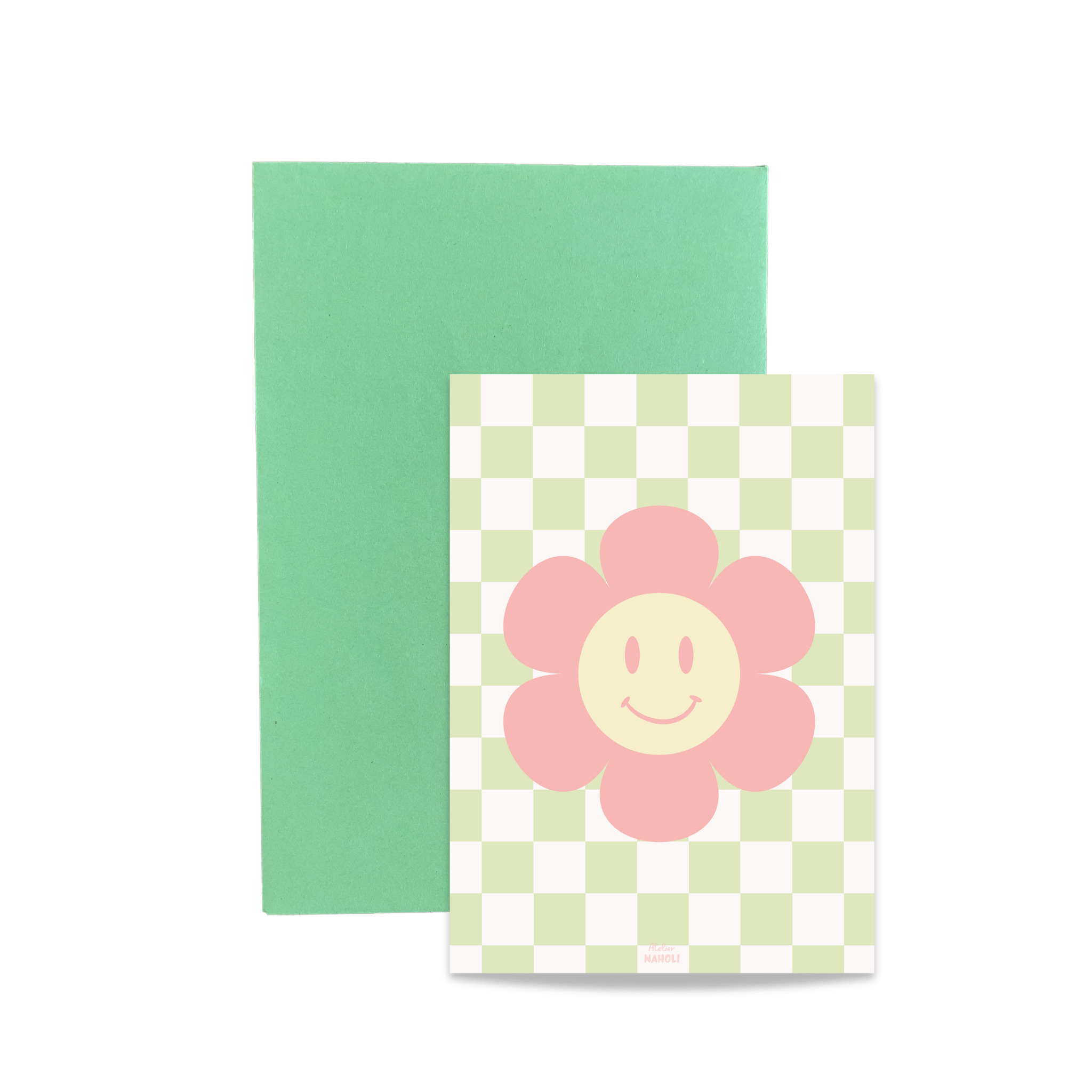 atelier-naholi-carte-fleur-damier-carte-message-10-5x14-8-cm image 2