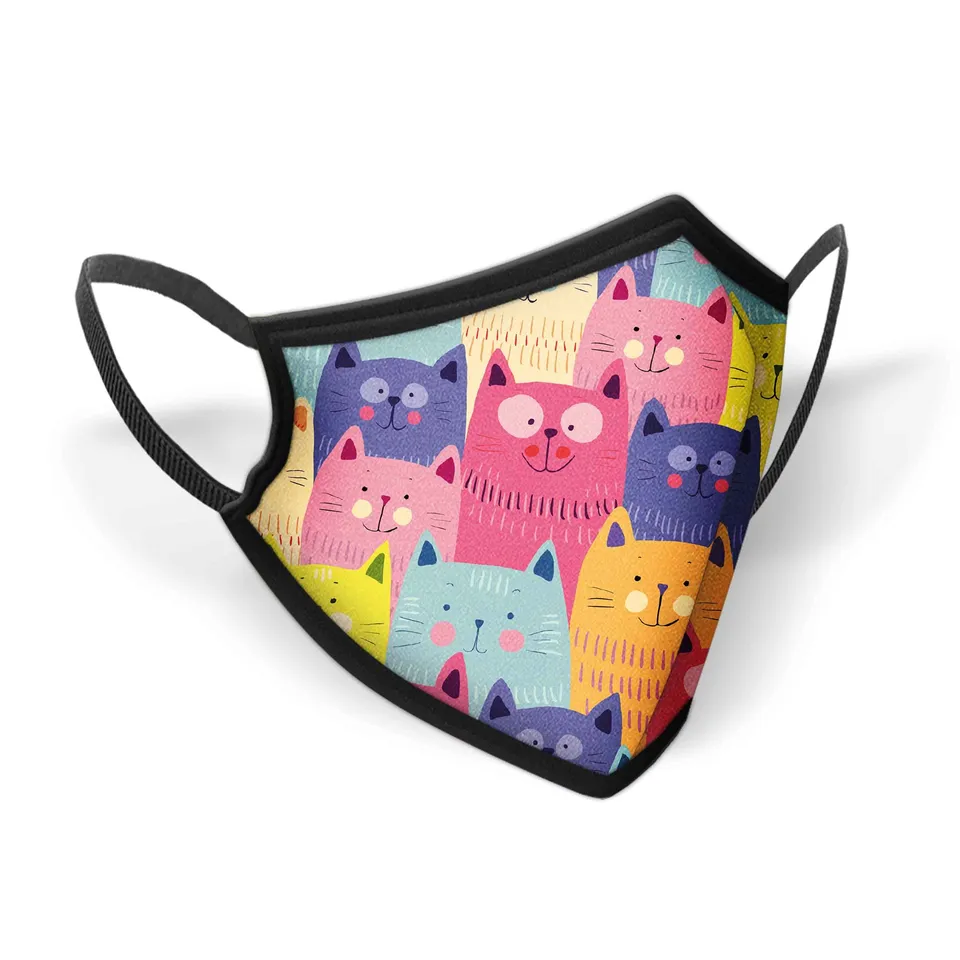 oh-my-pop-02550-masque-tissu-r-utilisable-cats-multicolore image 1