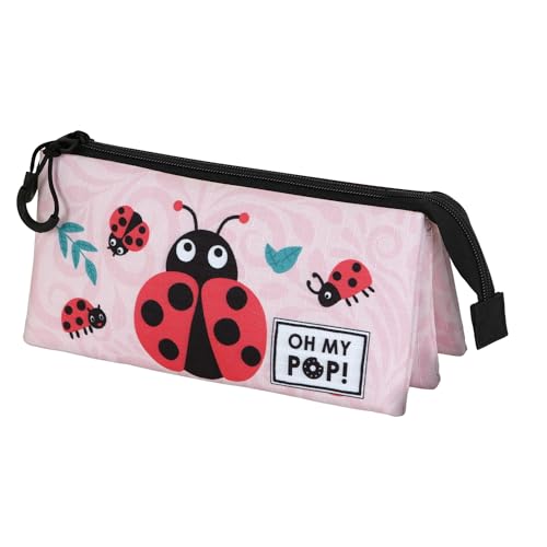 oh-my-pop-ladybug-trousse-triple-rose-23-cm image 4