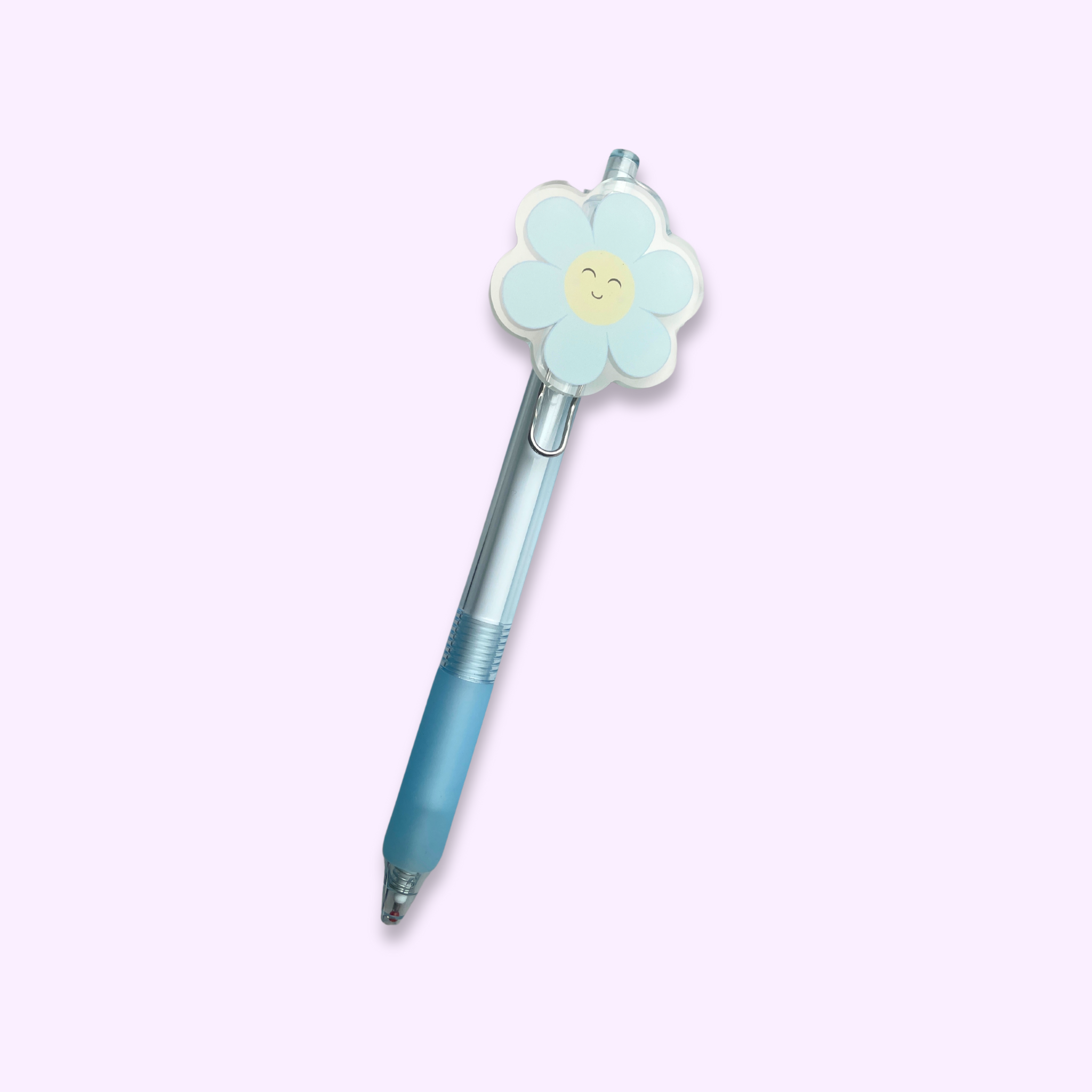 atelier-naholi-stylo-marguerite-daisy-bleue-bille-noire image 1