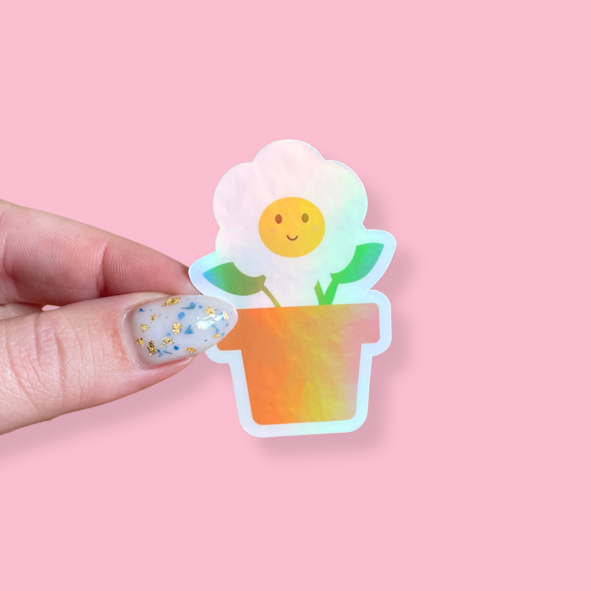 atelier-naholi-stickers-l-unit-pot-fleur-marguerite-sticker-holographique image 2