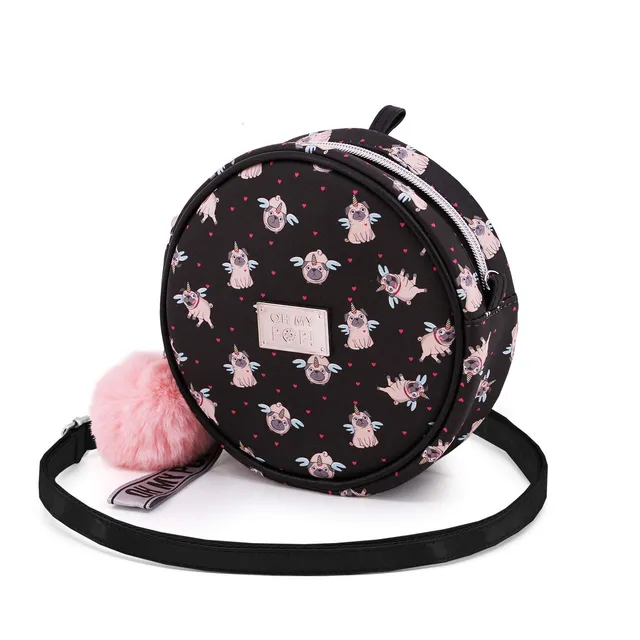 oh-my-pop-pug-sac-bandouli-re-rond-noir-cha-ne-110-cm image 1