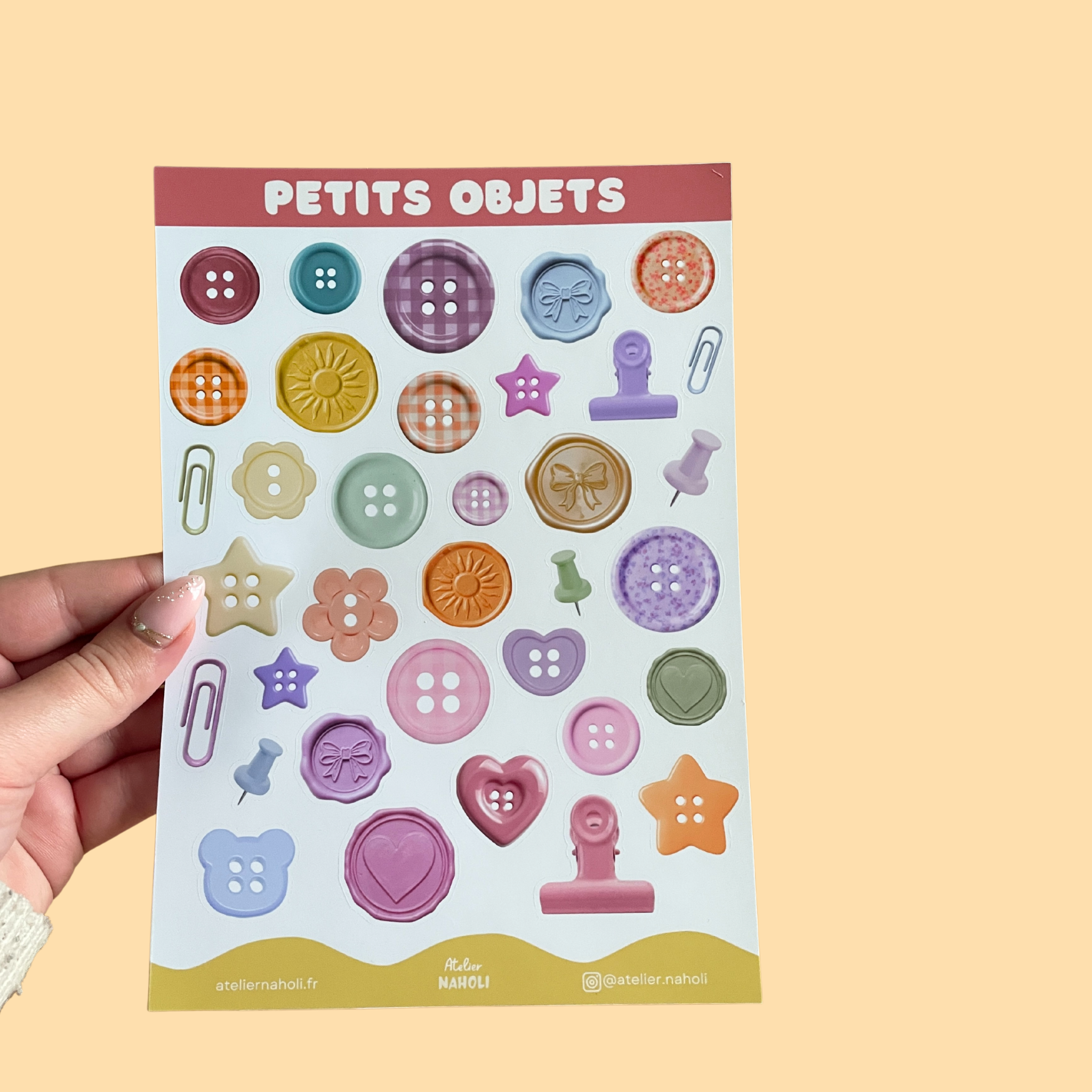 atelier-naholi-petits-objets-planche-stickers-a5-brillant image 2