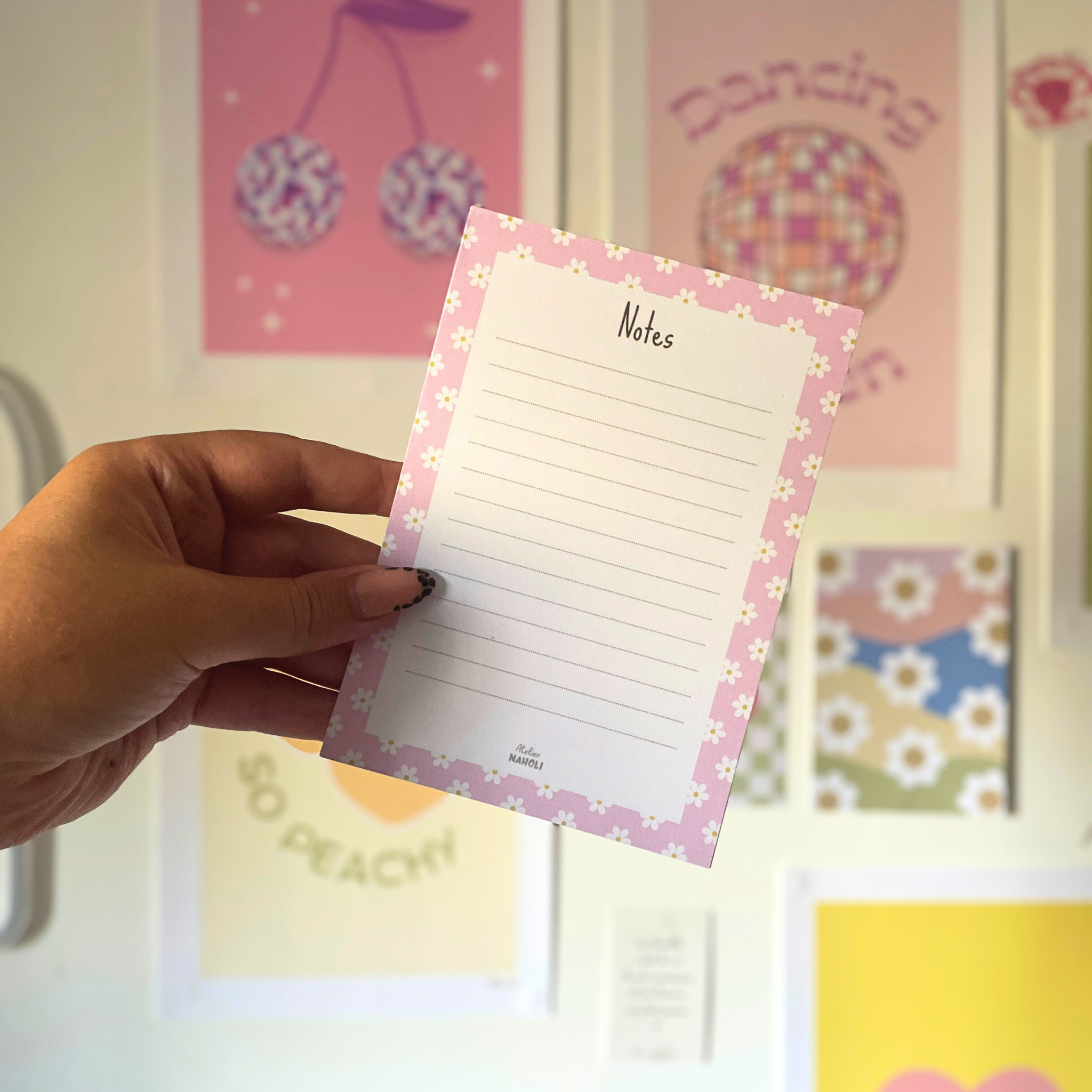 atelier-naholi-marguerite-daisy-rose-bloc-notes-a6-lign image 2