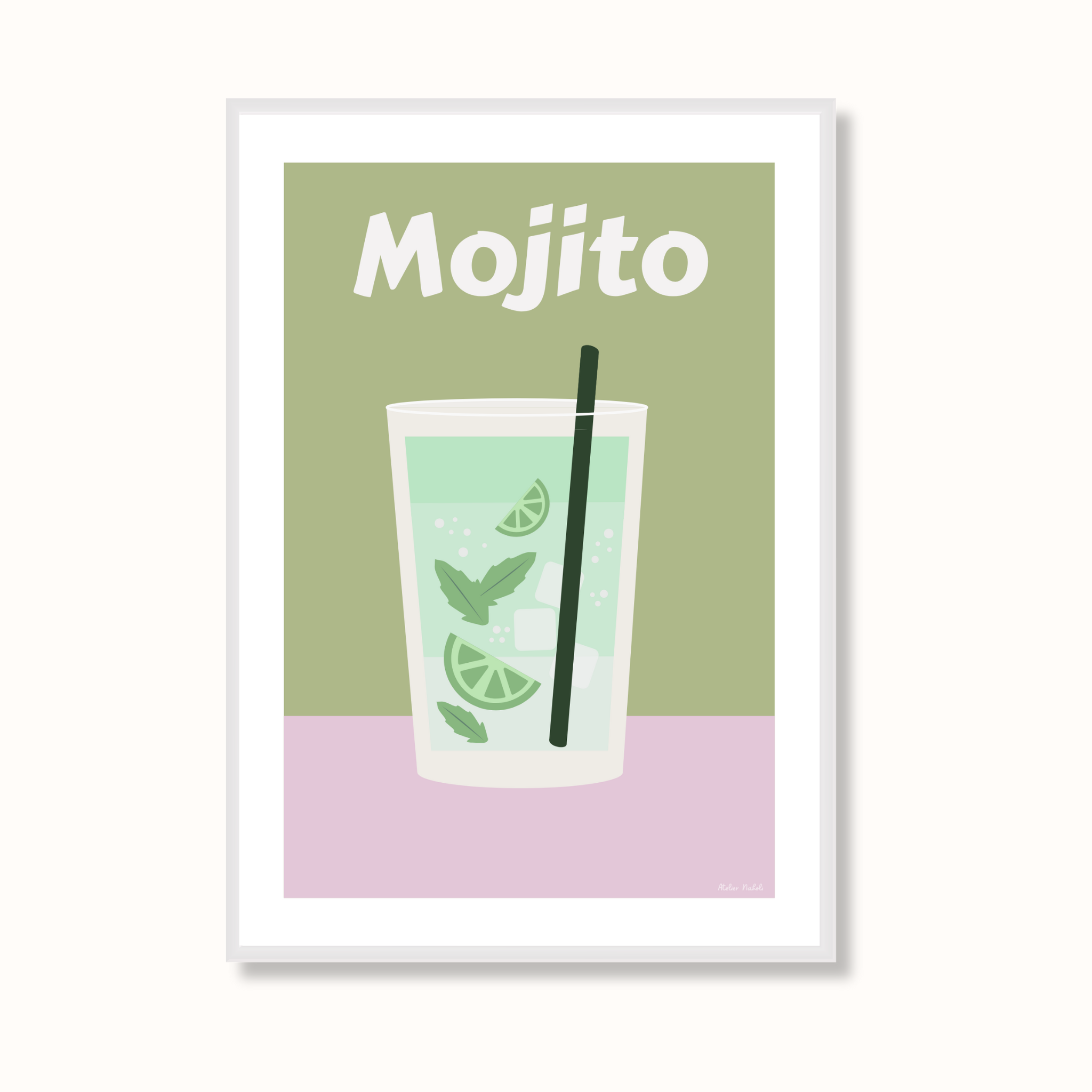 atelier-naholi-mojito-affiche-poster-a4-vert-rose-menthe image 2