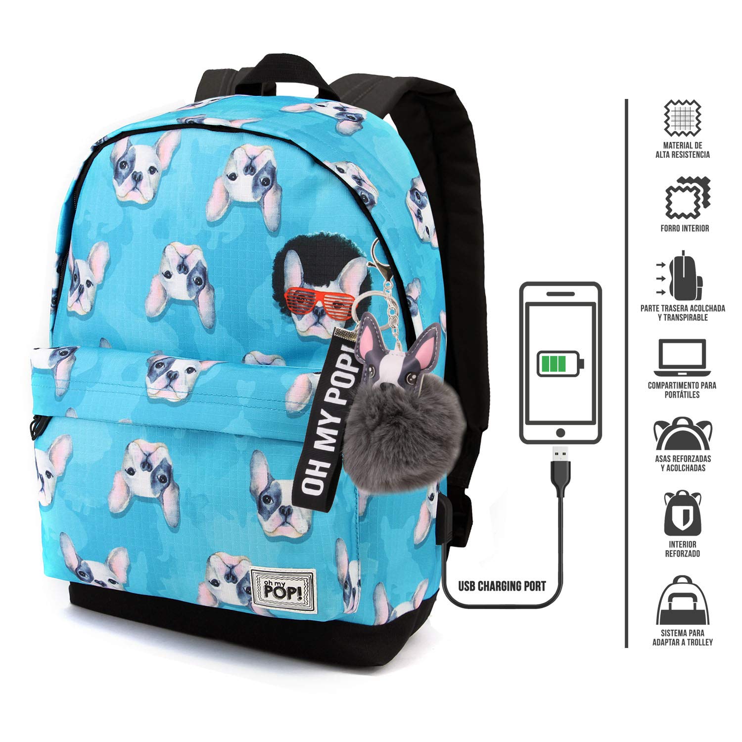 oh-my-pop-bags-bagage-cabine-femme-avec-port-usb image 4