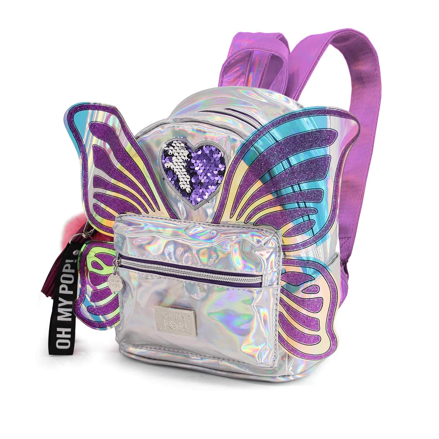 oh-my-pop-ailes-sac-dos-petit-argent image 1