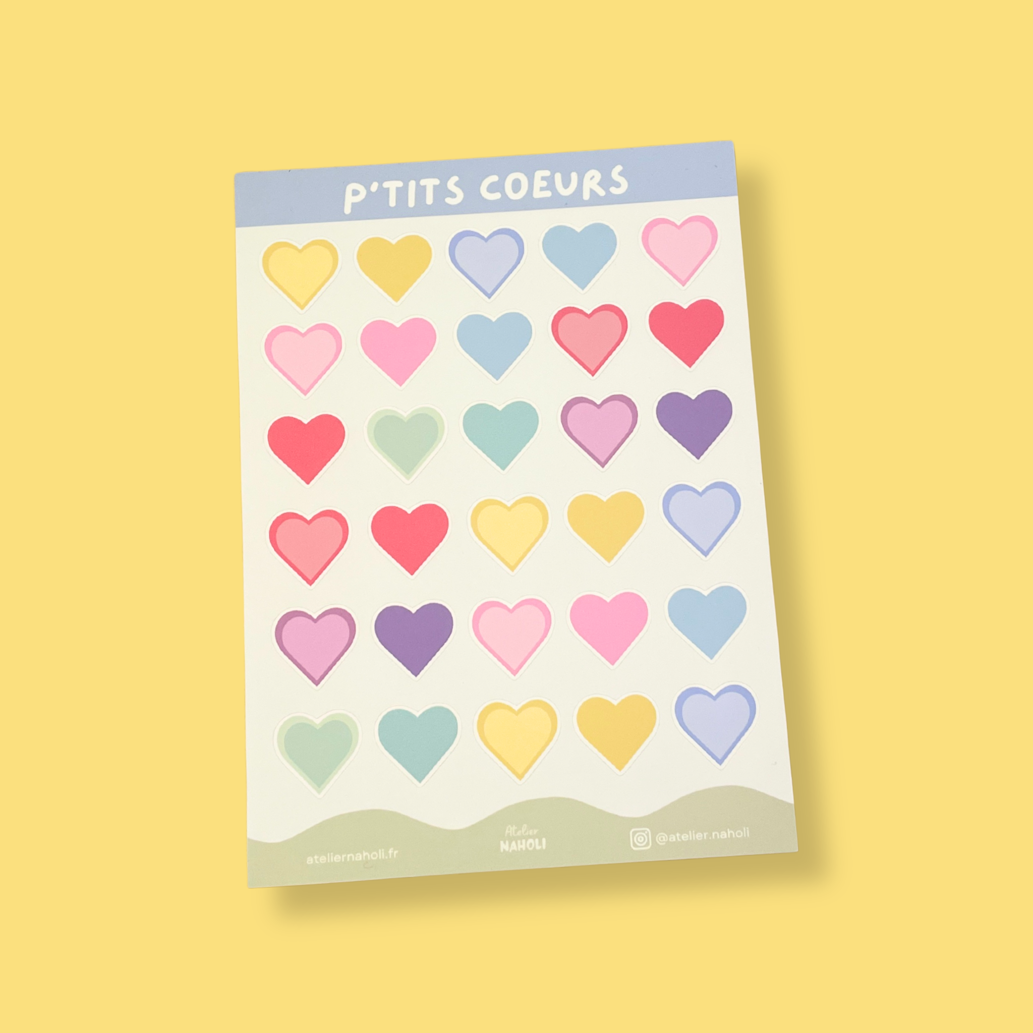 atelier-naholi-planche-stickers-p-tits-c-urs-a6-mat-30-pi-ces image 2