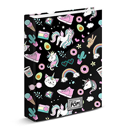 oh-my-pop-illusion-classeur-4-anneaux-a4-noir image 2