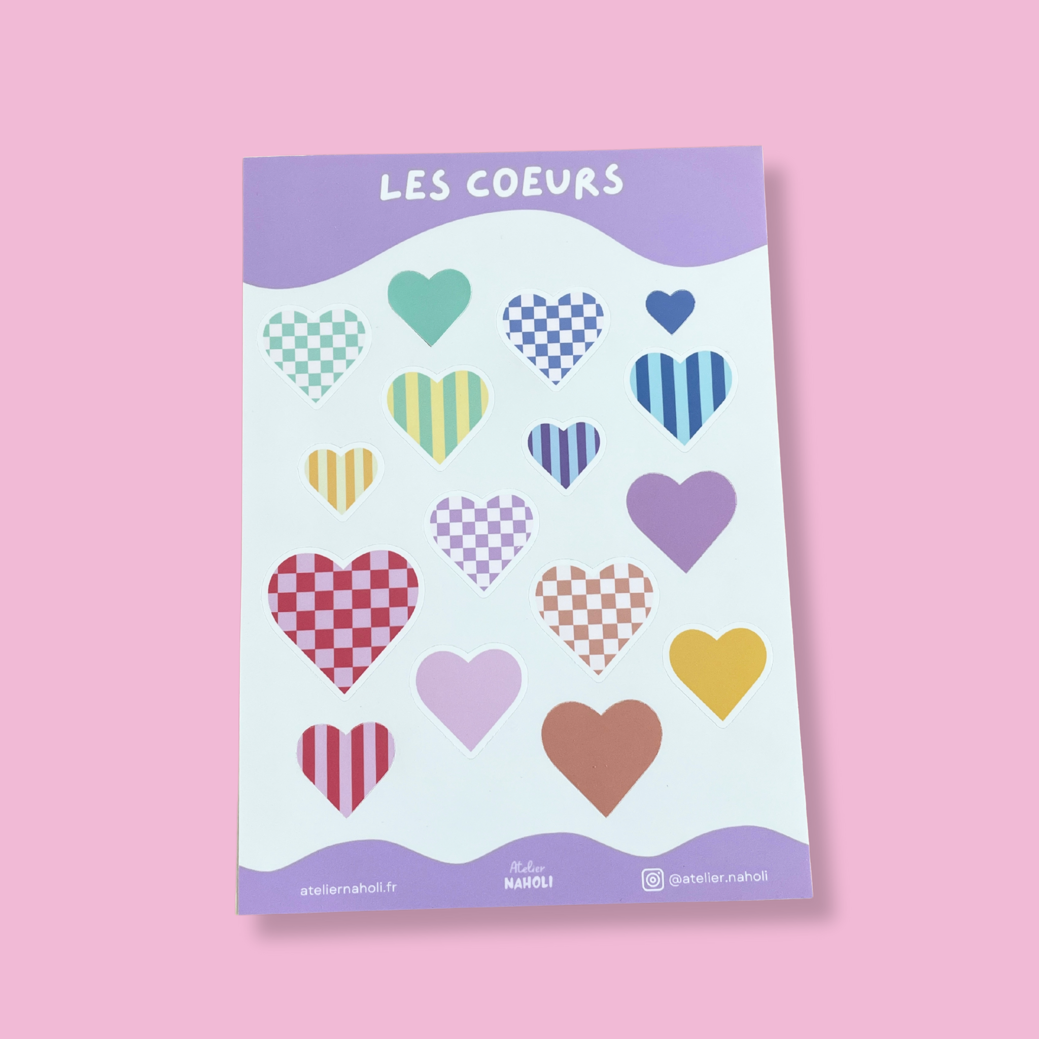 atelier-naholi-planche-de-stickers-les-coeurs-a6-16-stickers-mat image 2