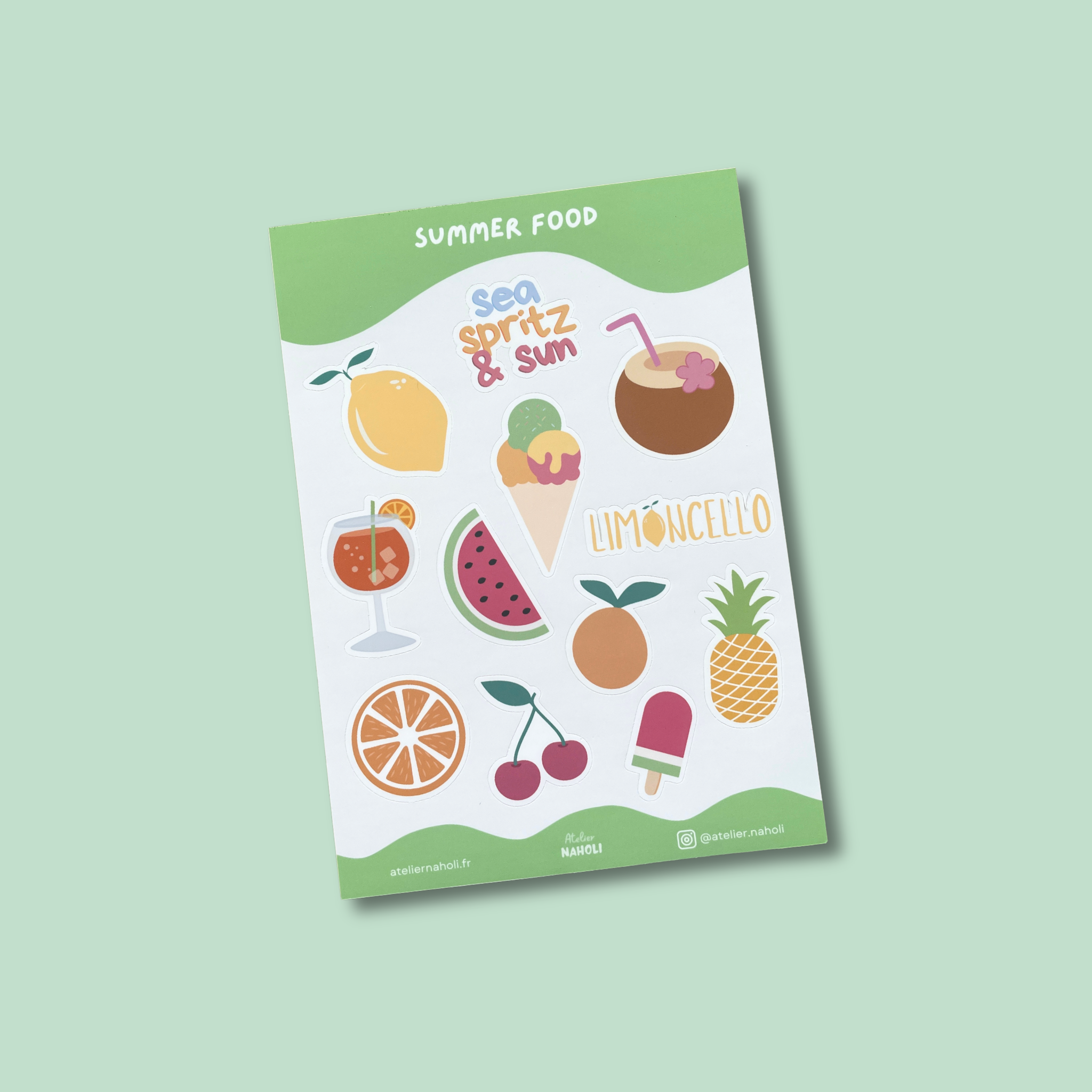 atelier-naholi-planche-summer-food-a6-12-stickers-mats image 1