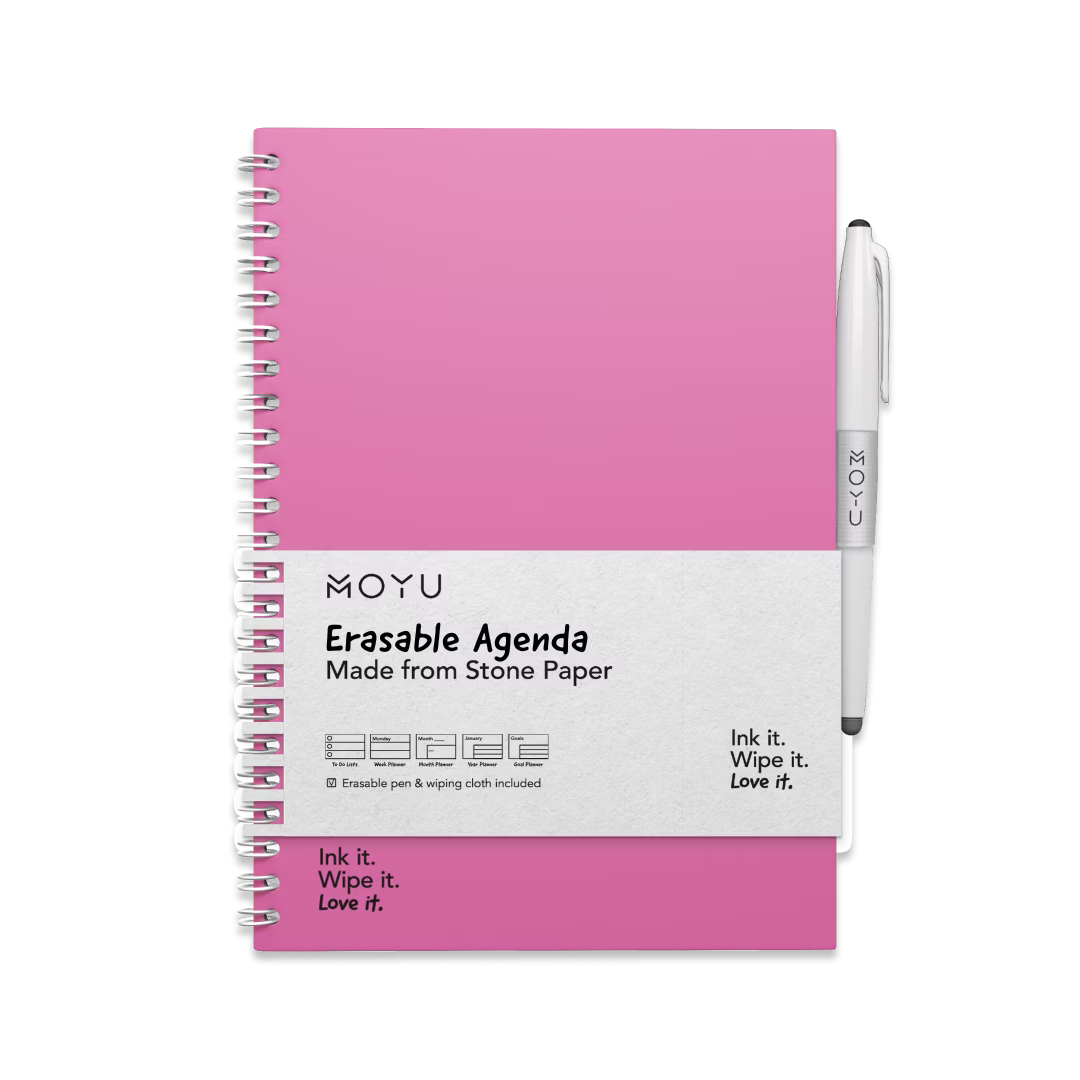moyu-agendas-planners-a5-agenda-effa-able-rose-r-utilisable image 1