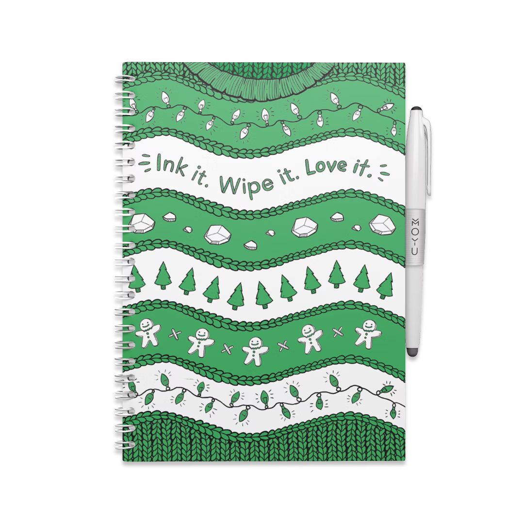 moyu-erasable-notebook-a5-carnet-effa-able-ugly-christmas image 1