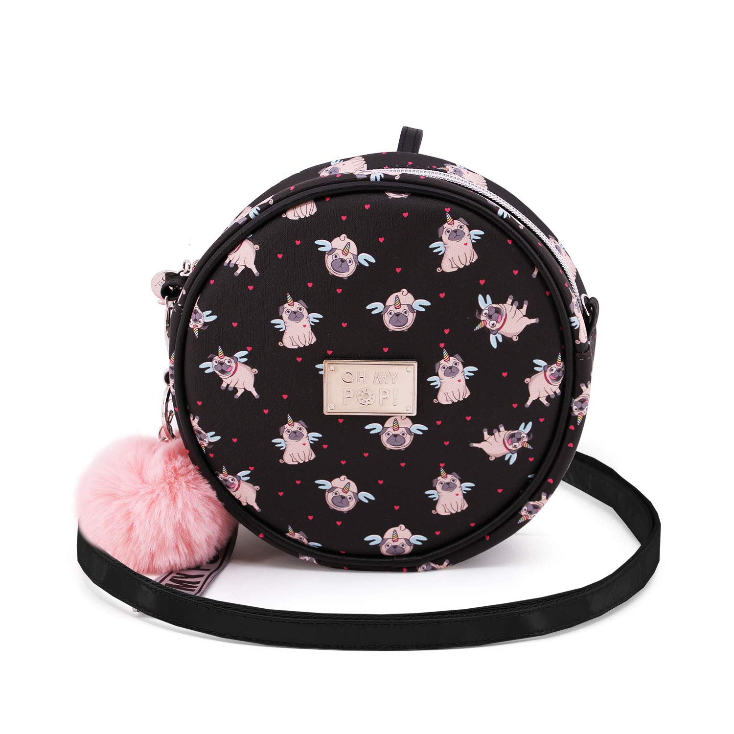 oh-my-pop-pug-sac-bandouli-re-rond-noir-cha-ne-110-cm image 2