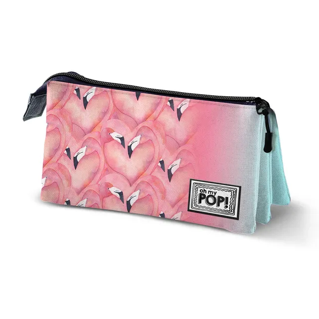 oh-my-pop-flaming-trousse-triple-verte-23-5-cm-coton image 1