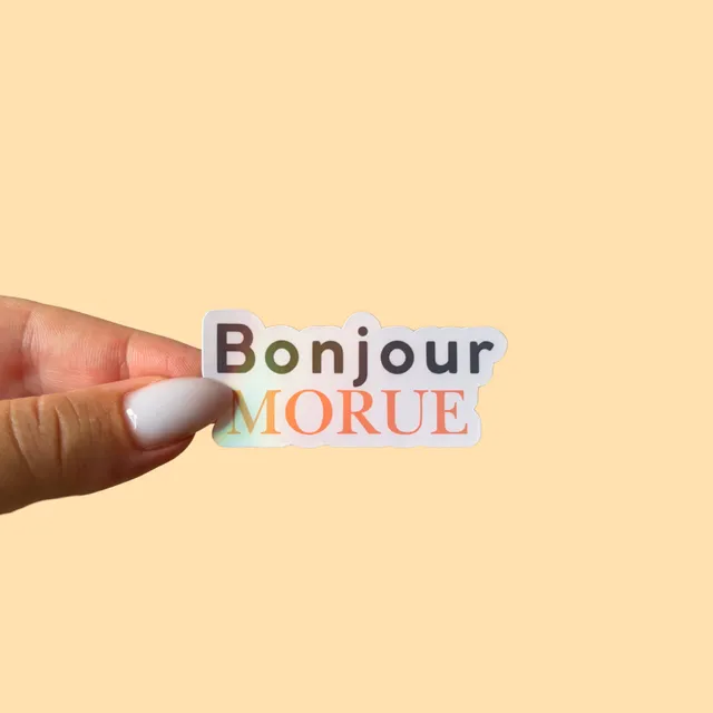 atelier-naholi-bonjour-morue-sticker-holographique-6-cm image 1