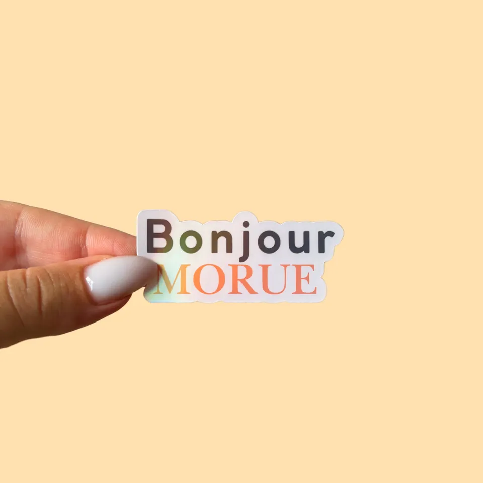 atelier-naholi-bonjour-morue-sticker-holographique-6-cm image 1