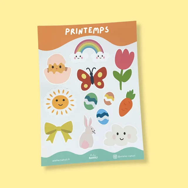 atelier-naholi-printemps-planche-stickers-p-ques-a6-12-motifs image 1