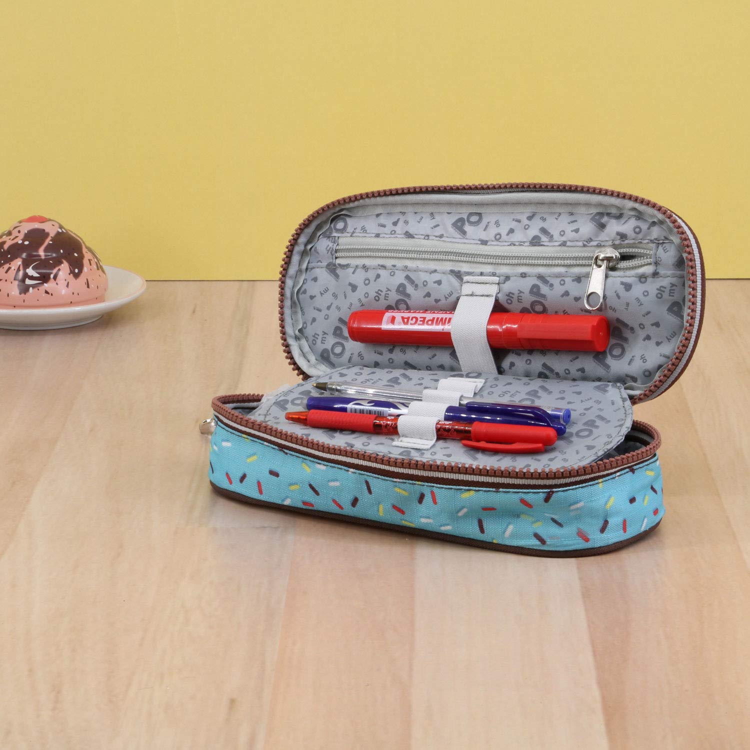 oh-my-pop-ice-cream-trousse-pencil-jaune-21-cm-organisateur image 4
