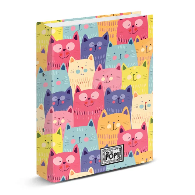 oh-my-pop-cats-classeur-4-anneaux-a4-multicolore image 1