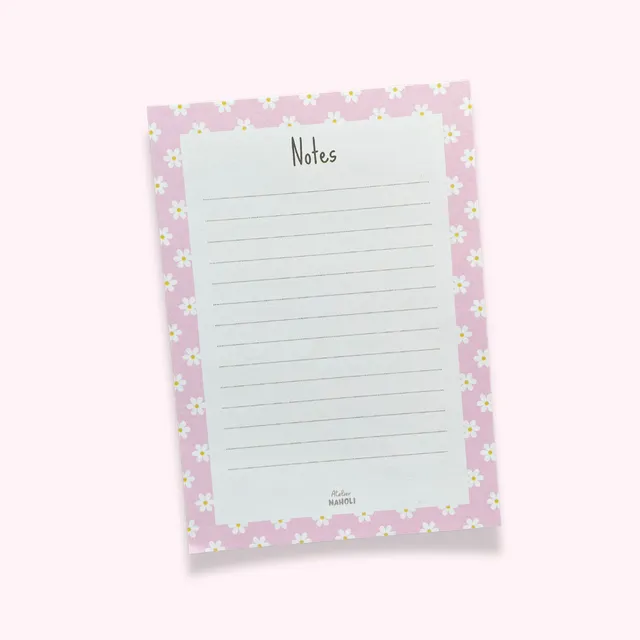 atelier-naholi-marguerite-daisy-rose-bloc-notes-a6-lign image 1