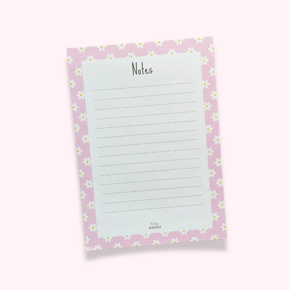atelier-naholi-marguerite-daisy-rose-bloc-notes-a6-lign image 1