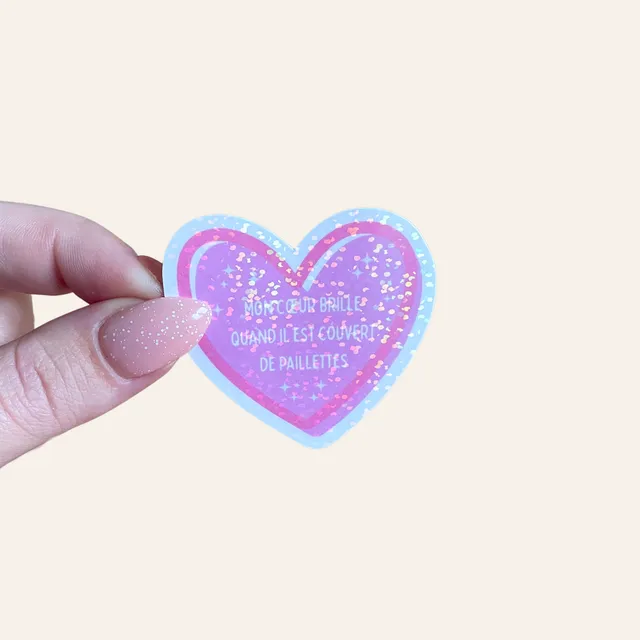 atelier-naholi-stickers-l-unit-sticker-c-ur-mon-c-ur-brille-5-cm image 1