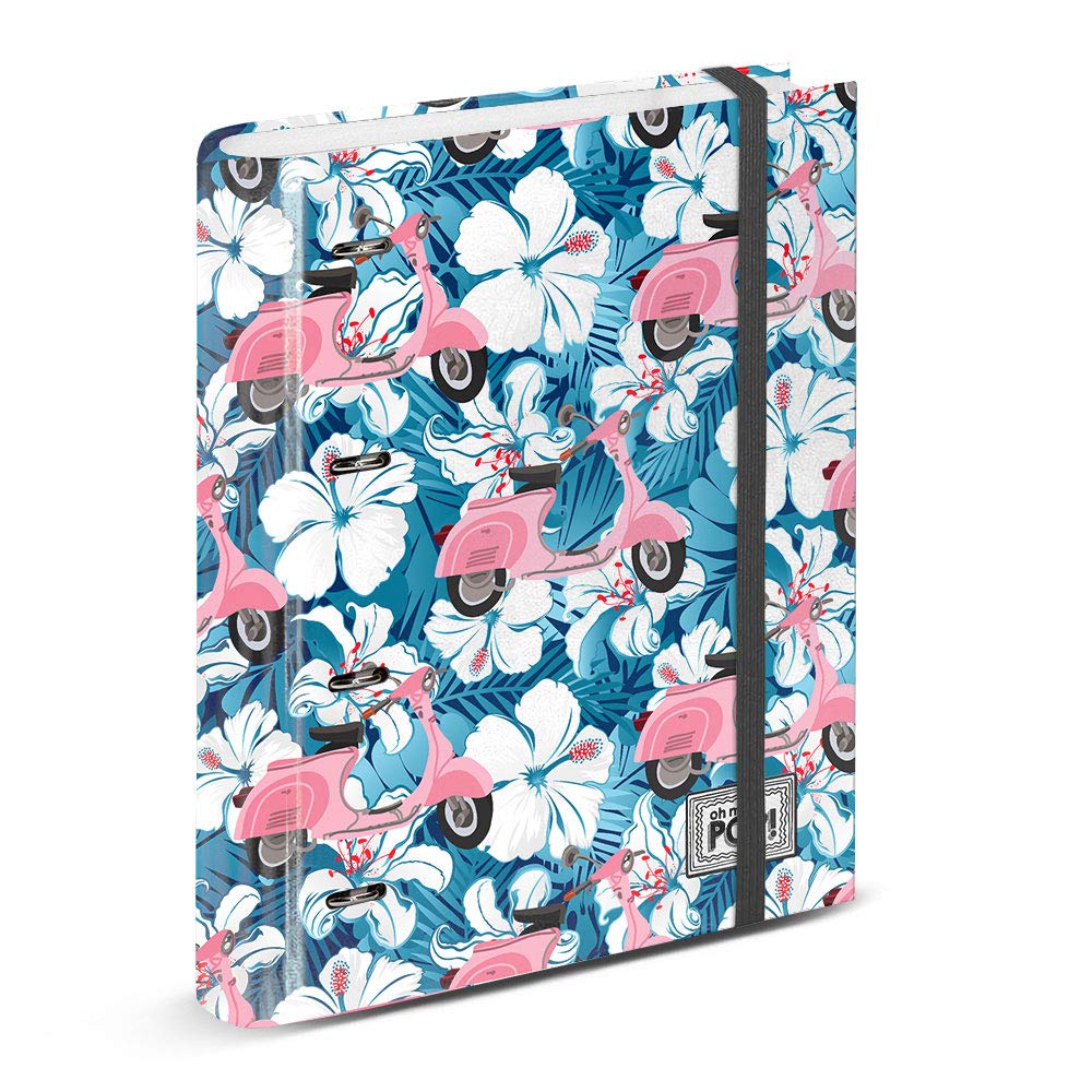 oh-my-pop-classeur-anneaux-a4-lastique-multicolore-4-anneaux image 1