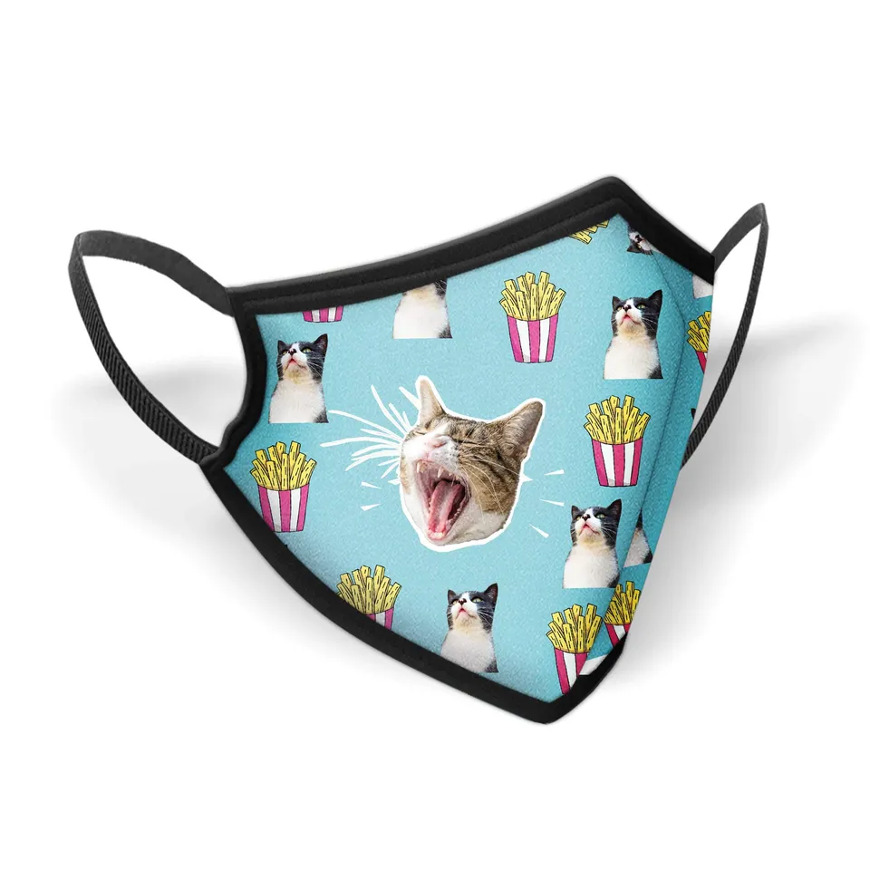 oh-my-pop-angry-cat-masque-tissu-r-utilisable-turquoise image 1
