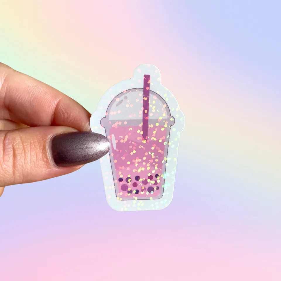 atelier-naholi-stickers-l-unit-bubble-tea-sticker-holographique image 1