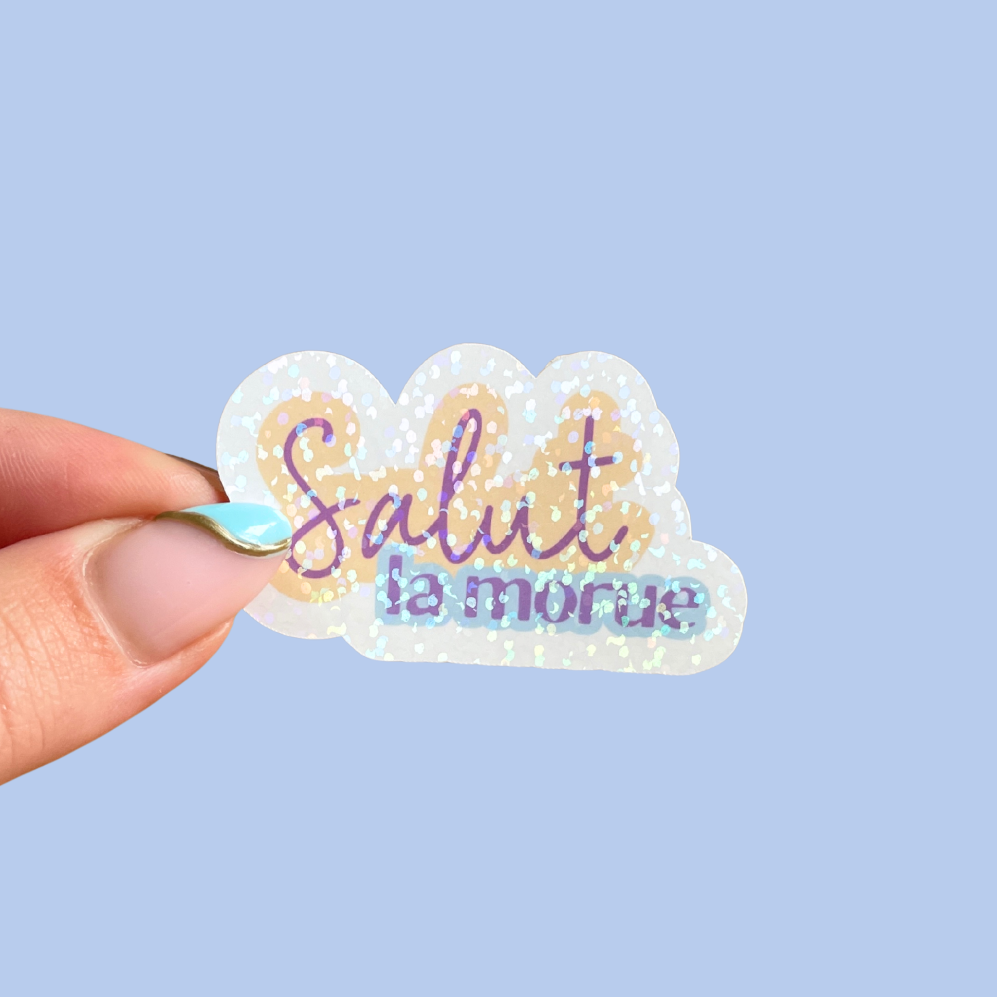 atelier-naholi-sticker-salut-la-morue-autocollant-paillettes image 1