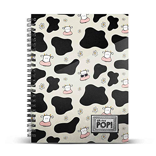 oh-my-pop-cow-cahier-a5-spirale-beige-quadrill image 2